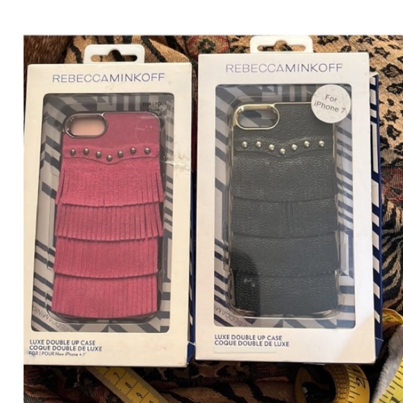 Rebecca Minkoff genuine suede fringed Barbie pink iPhone case fits 6,7,8 - Picture 8 of 9